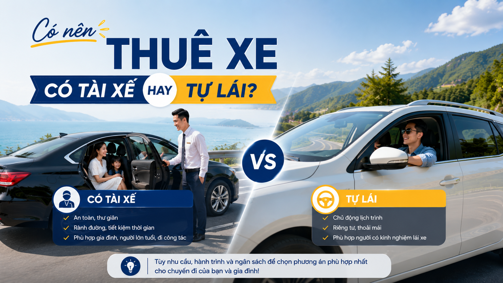 Có nên thuê xe có tài xế hay tự lái?